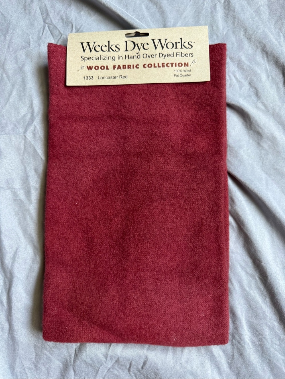 FQ Weeks Dye Works Hand Dyed 100% Wool Fabric 1333 "Lancaster Red" Crafts HM